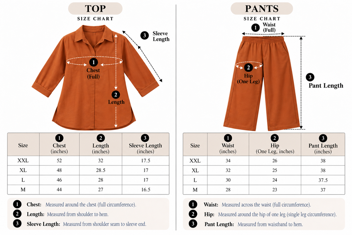 Her Way – Rust Cotton Slub & Twill Co-ord Set
