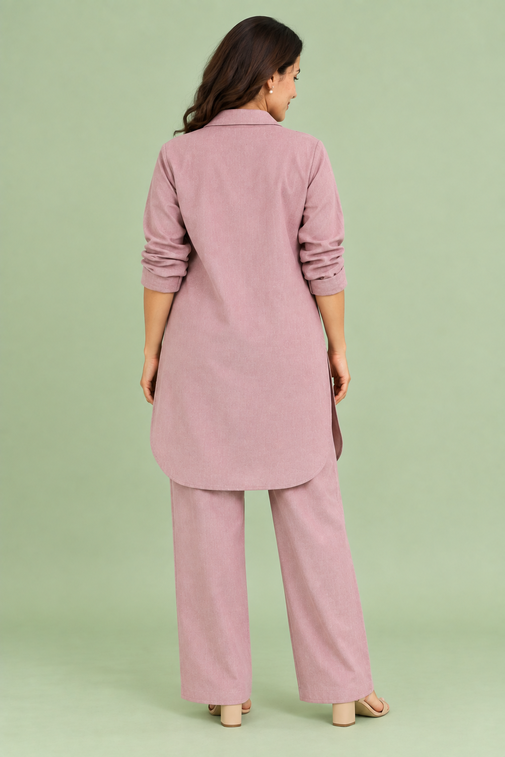 Relaxed Cotton Slub Coord Set – Light Pink