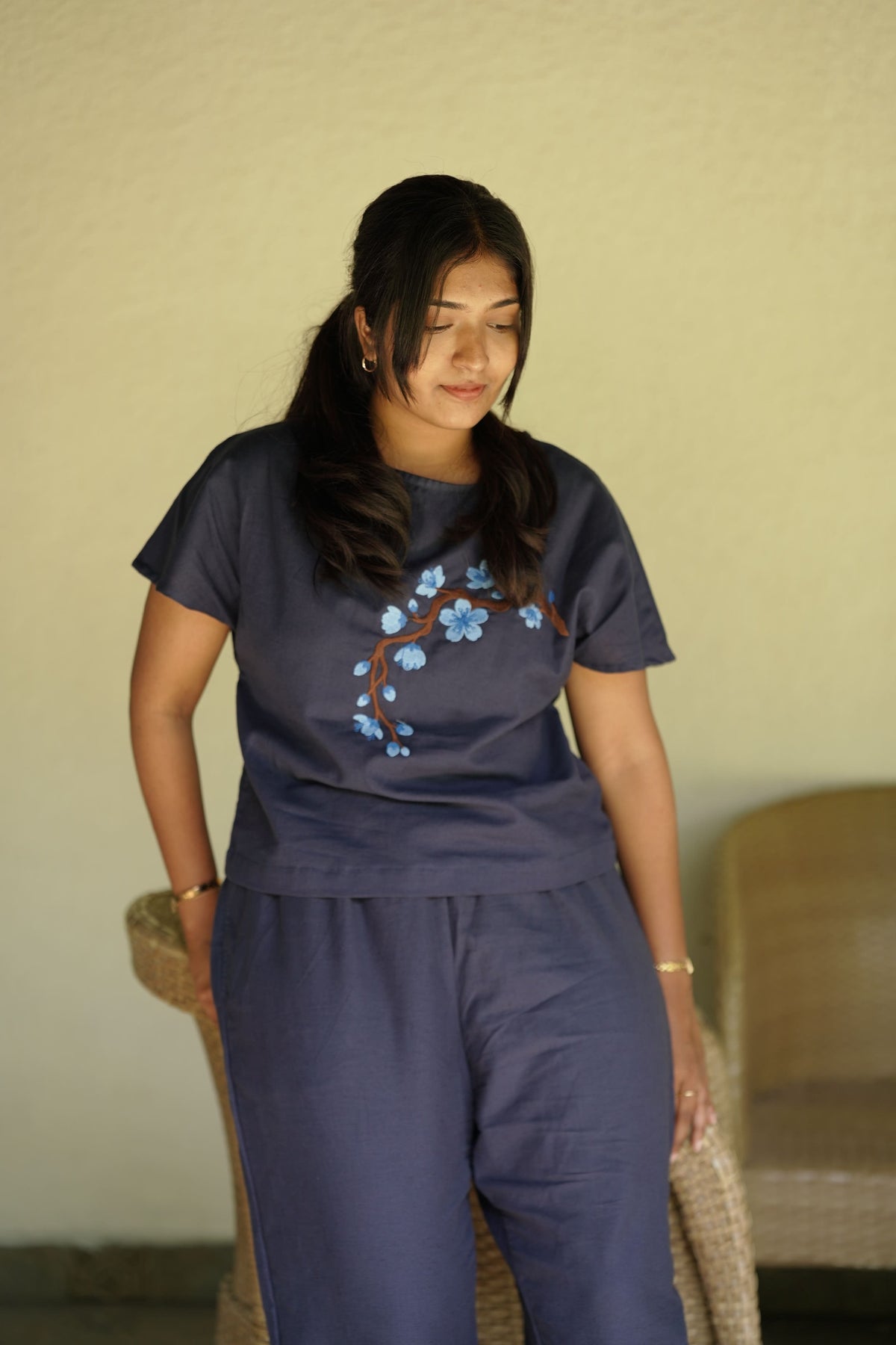 Me-Time Embroidered Box-Top Co-ord Set