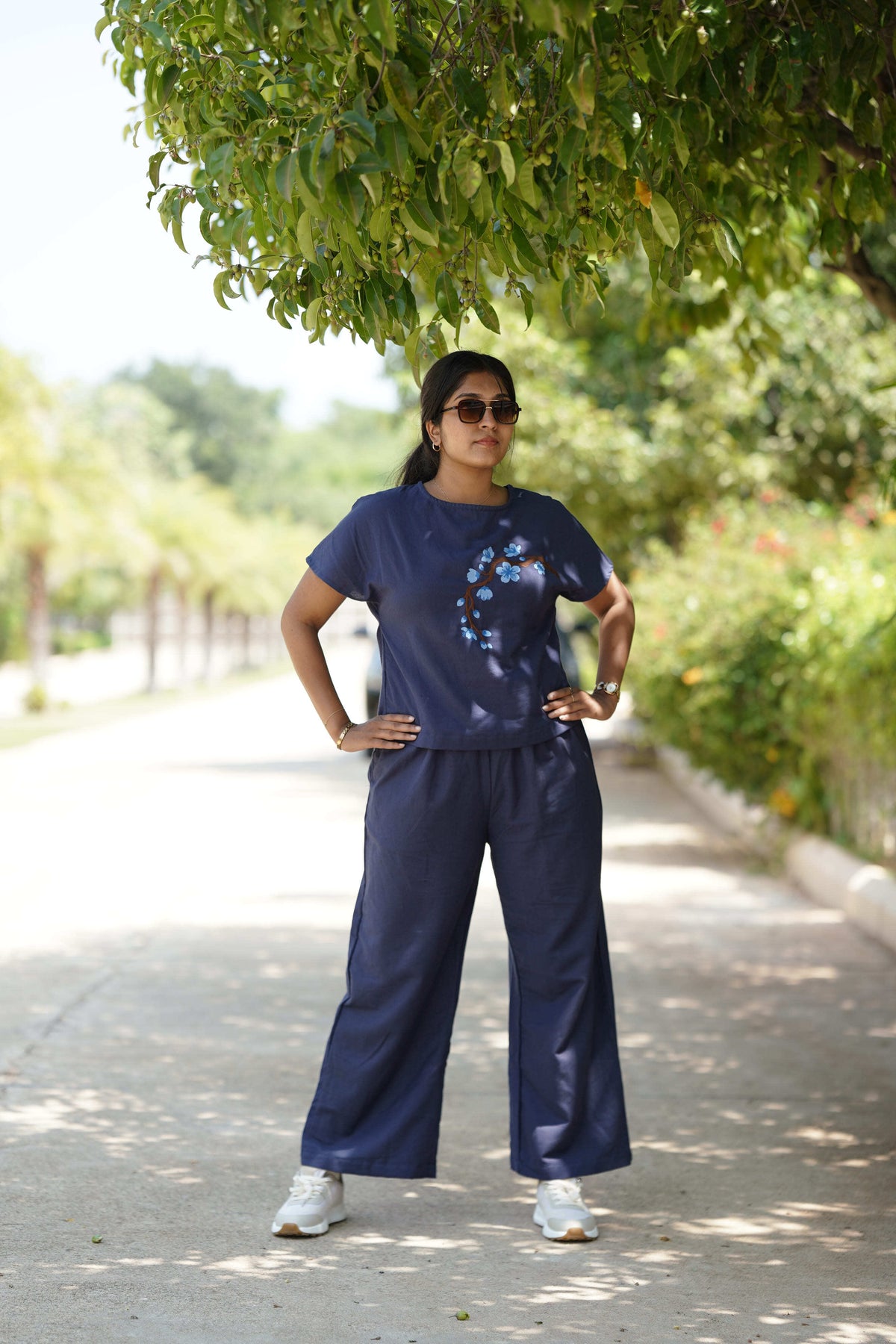 Me-Time Embroidered Box-Top Co-ord Set