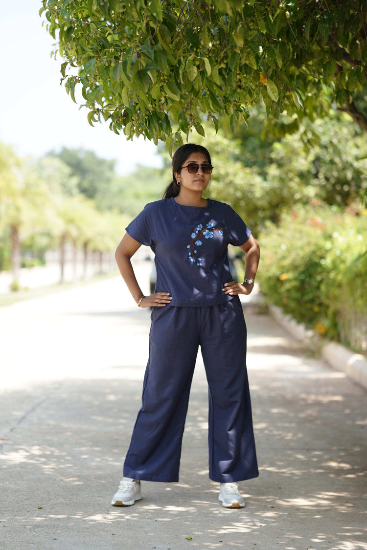 Me-Time Embroidered Box-Top Co-ord Set