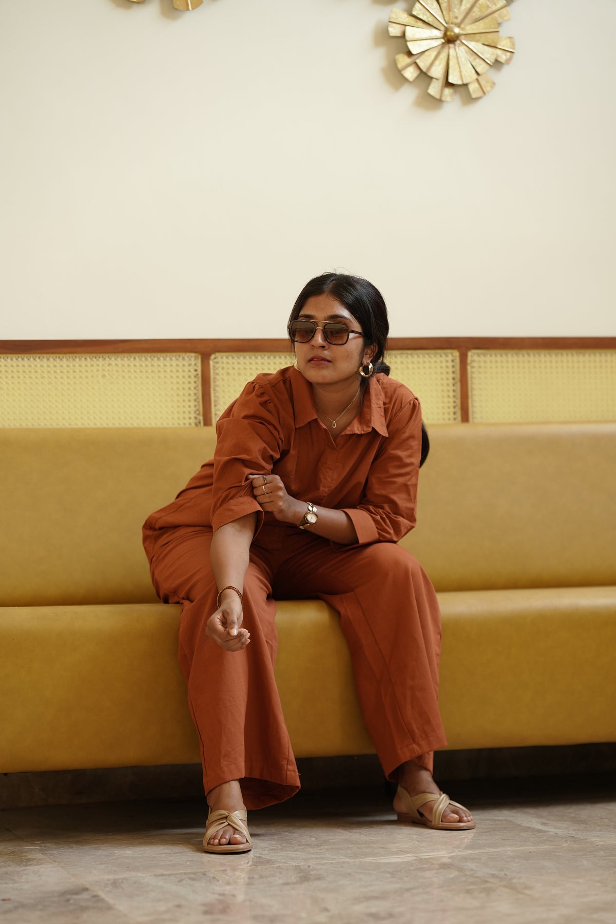 Her Way – Rust Cotton Slub & Twill Co-ord Set