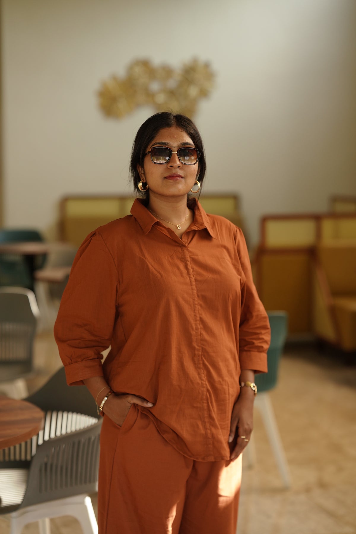 Her Way – Rust Cotton Slub & Twill Co-ord Set