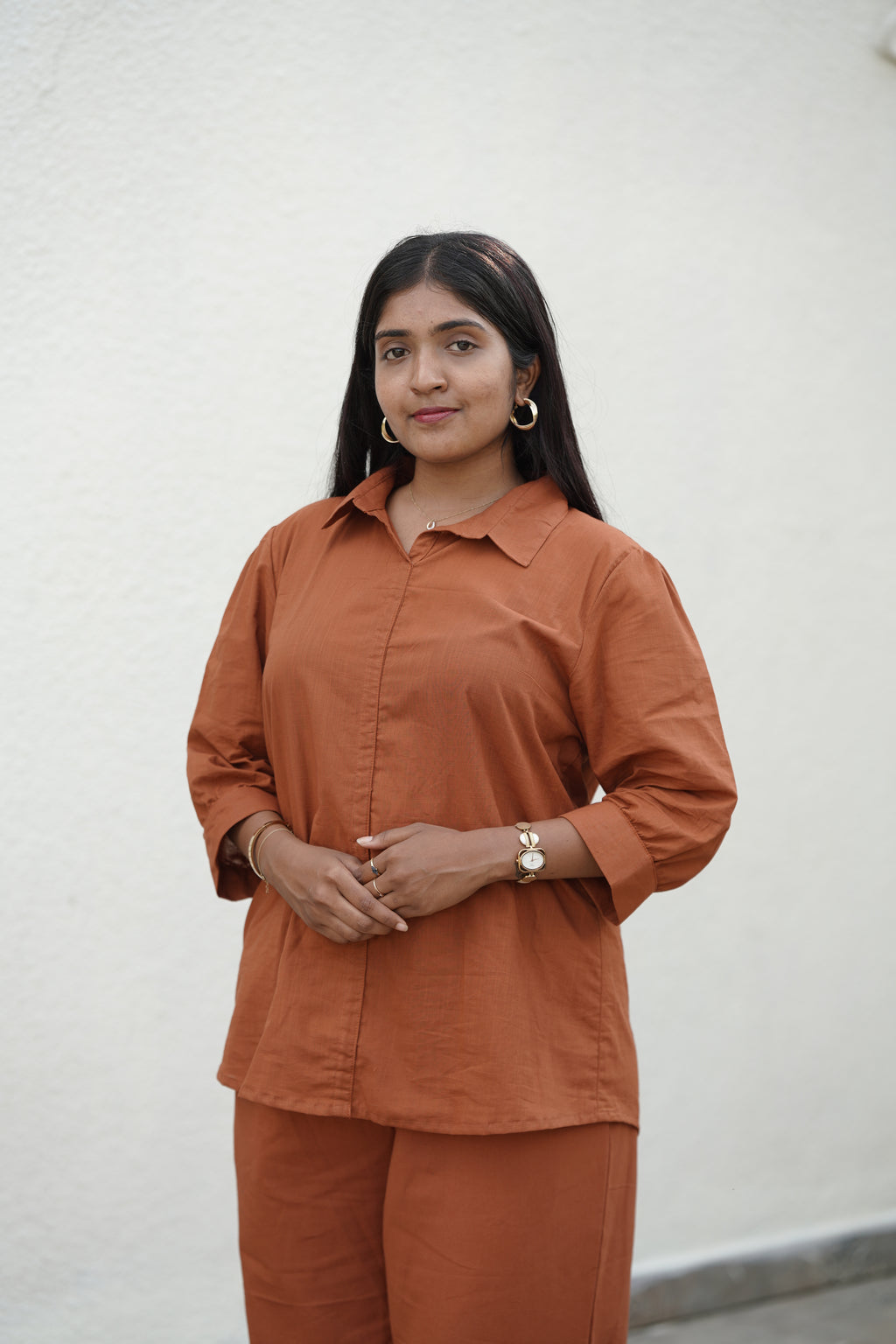 Her Way – Rust Cotton Slub & Twill Co-ord Set